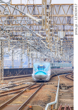 「埼玉県」大宮駅に入る東北新幹線・はやぶさ 「埼玉県」大宮駅に入る東北新幹線・はやぶさ 123630417