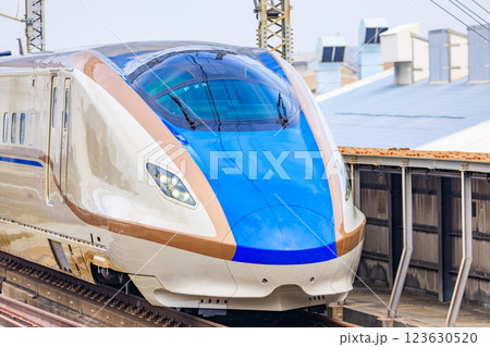 「埼玉県」大宮駅に入る上越新幹線・北陸新幹線 123630520