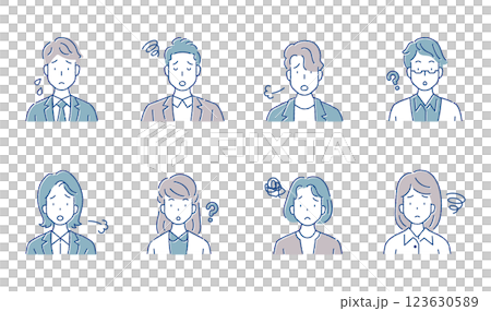 Business Business Facial Expressions Set 123630589