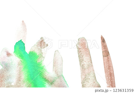 Vibrant watercolor brush strokes in green and pink on white background Vibrant watercolor brush strokes in green and pink on white background 123631359