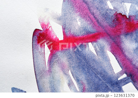 Abstract watercolor brush strokes with red and purple hues on textured paper Abstract watercolor brush strokes with red and purple hues on textured paper 123631370
