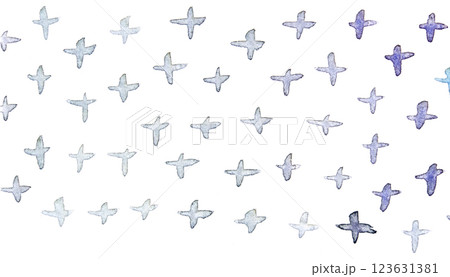 Abstract watercolor cross pattern with gradient shades on white background 123631381