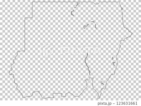 白地図　スーダン 123631661