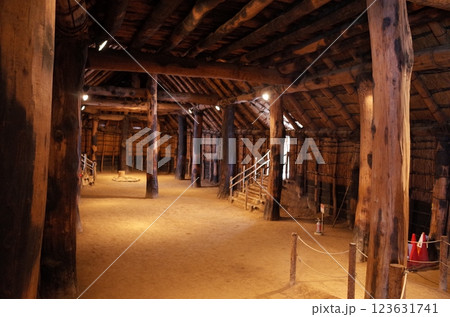 大型竪穴住居跡の内部風景_三内丸山 大型竪穴住居跡の内部風景_三内丸山 123631741