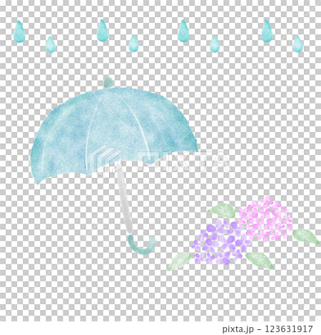 水彩畫的雨傘插圖 123631917