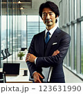 自信と落ち着きを持つビジネスマン｜洗練された日本人男性の仕事風景 123631990