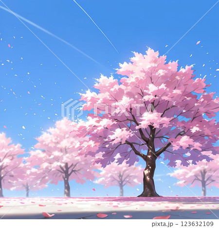 青空に映える桜 123632109