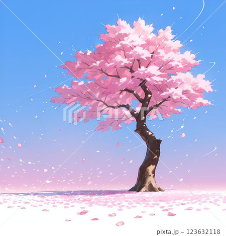 満開の桜と青い空 満開の桜と青い空 123632118