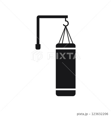 Black and white punching bag icon Black and white punching bag icon 123632206