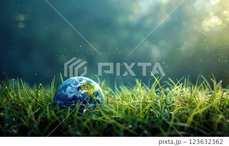 Serene Nature with Glow of Life, Generate AI 123632362