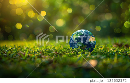 Serene Nature with Glow of Life, Generate AI 123632372