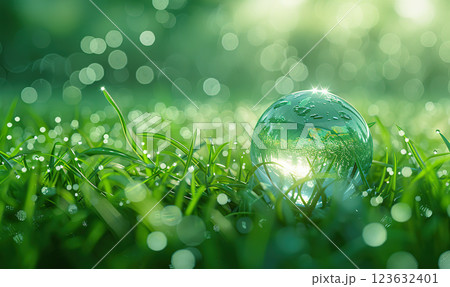 Serene Nature with Glow of Life, Generate AI Serene Nature with Glow of Life, Generate AI 123632401