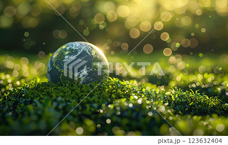 Serene Nature with Glow of Life, Generate AI Serene Nature with Glow of Life, Generate AI 123632404