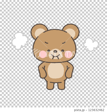 臉部浮腫的憤怒熊 123632462