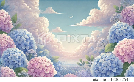 紫陽花のある風景 123632549