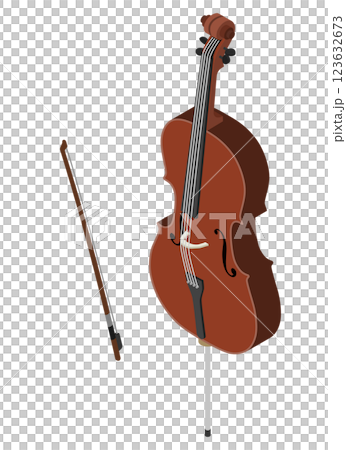 等距插畫： 大提琴 123632673