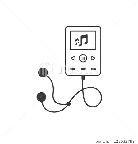 music player with headphones icon music player with headphones icon 123632798