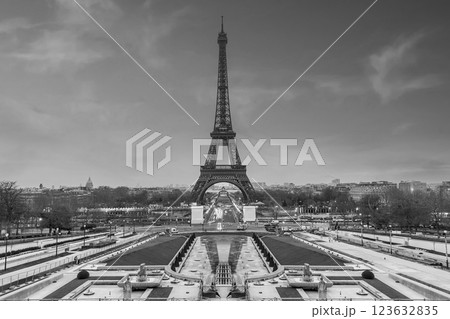Paris Eiffel Tower and Champ de Mars in Paris Paris Eiffel Tower and Champ de Mars in Paris 123632835