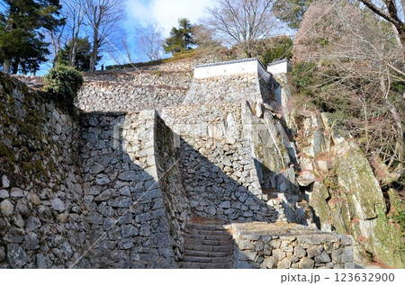 備中松山城 厩曲輪跡の石垣と土塀 備中松山城 厩曲輪跡の石垣と土塀 123632900