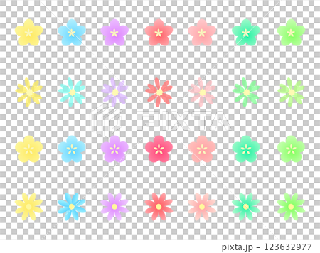可愛い小花のアイコンセット 可愛い小花のアイコンセット 123632977