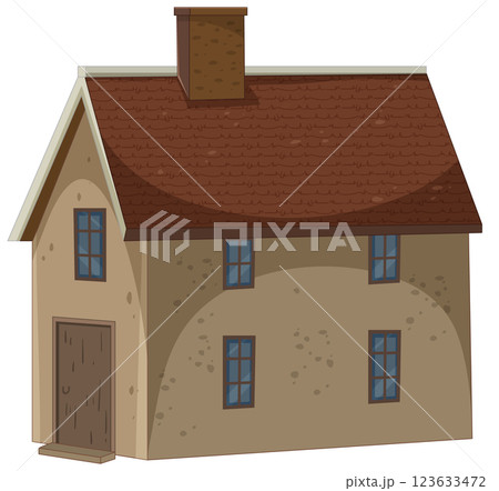 Charming Rustic Family Home Illustration 123633472
