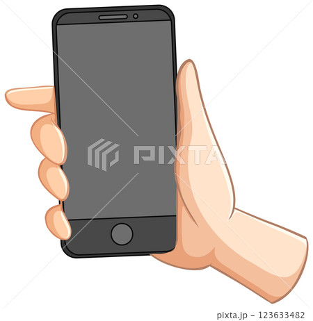 Hand Holding a Smartphone Illustration 123633482