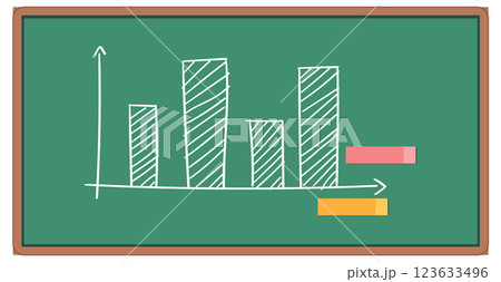 Chalkboard Bar Graph Illustration 123633496
