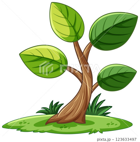 Green Leafy Tree Vector Illustration 123633497