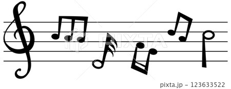 Melodic Harmony on Musical Staff 123633522