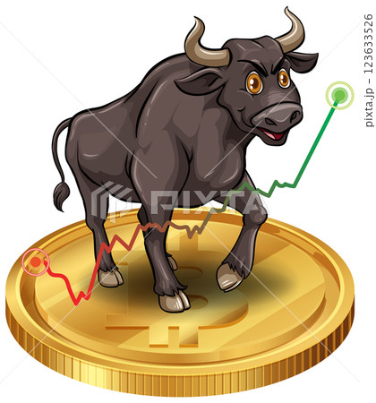 Bullish Cryptocurrency Market Illustration 123633526