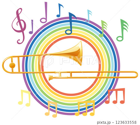 Colorful Music Theme with Trombone 123633558
