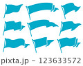 なびく旗 三角旗のセット 123633572