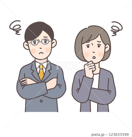 悩んでいる男女のビジネスパーソン2 123633599
