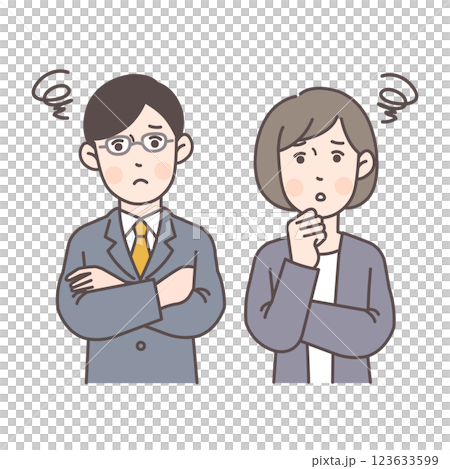 悩んでいる男女のビジネスパーソン2 123633599