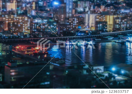 千葉ポートタワーから見た千葉港の夜景 123633757