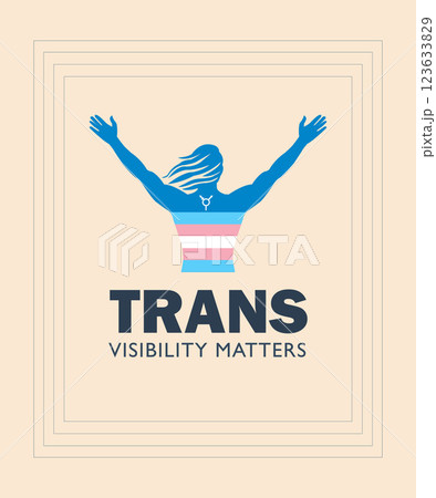 Empowering Trans Visibility Artwork with Raised Arms 123633829
