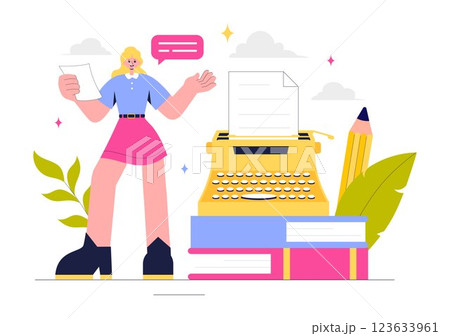 Storytelling Vector Illustration featuring Conveying a Story Through Various Media from Reading Books to Copywriters Creating Content for Social Media Storytelling Vector Illustration featuring Conveying a Story Through Various Media from Reading Books to Copywriters Creating Content for Social Media 123633961