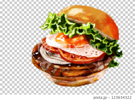 Illustration of a delicious hamburger 123634322