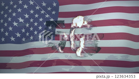 American flag with world map and 5g text image American flag with world map and 5g text image 123634353