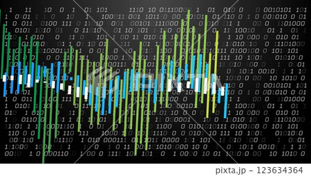 Binary code and bar graph image representing data analysis Binary code and bar graph image representing data analysis 123634364
