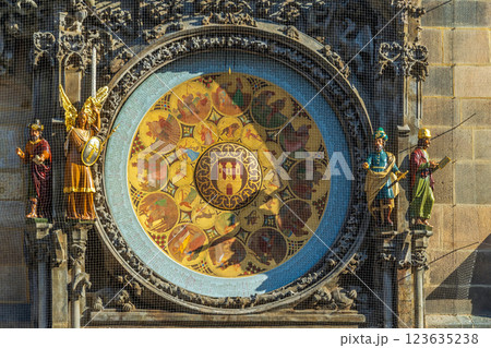 Astronomical clock at Old Town Square, UNESCO World Heritage Site, Prague 123635238