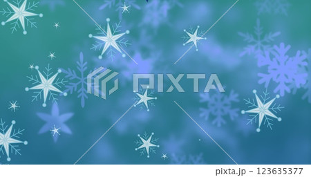 Image of snow falling over christmas tree branches Image of snow falling over christmas tree branches 123635377