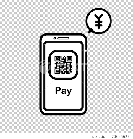 Illustration of QR code electronic payment on a smartphone 123635628