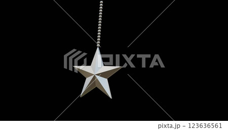 Image of star christmas bauble decoration over black background 123636561