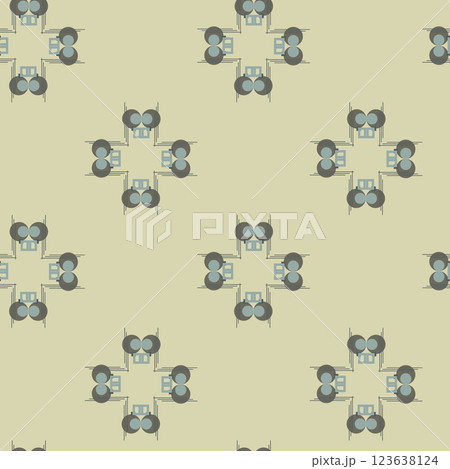 Textile motif seamless pattern. Abstract line shape geometric motif basic pattern continuous background. Man shirt all over print block.  123638124