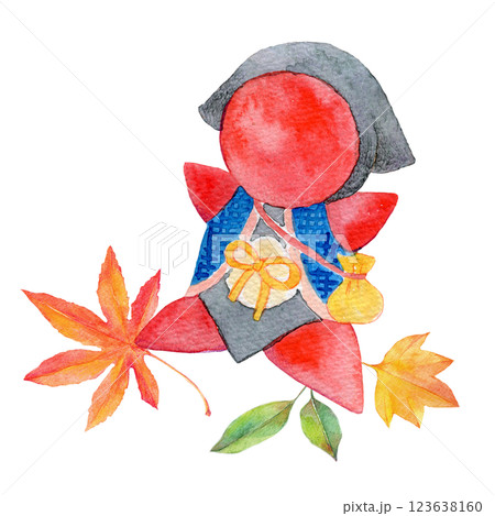 水彩イラスト　秋の飛騨高山旅行 123638160