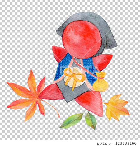 水彩イラスト　秋の飛騨高山旅行 123638160