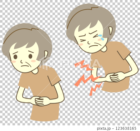 患有胃痛的老年婦女 患有胃痛的老年婦女 123638165