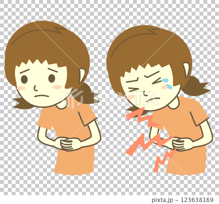 患有腹痛的女孩 123638169