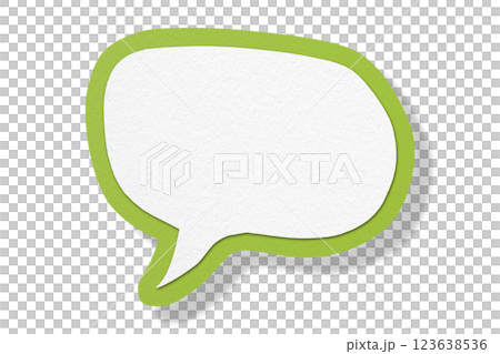 Green paper speech bubbles separate on transparent background Green paper speech bubbles separate on transparent background 123638536